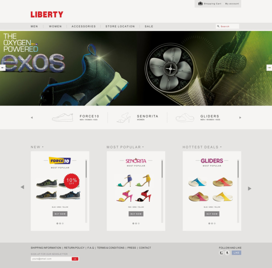 Web Design Liberty Shoes Manpreet Singh Manny